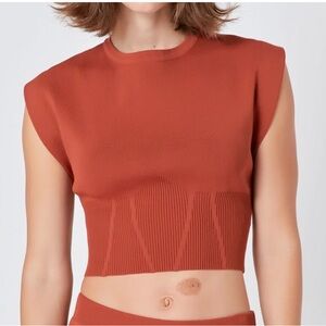 Endless Rose Cinched Waist Sleeveless Knit Top